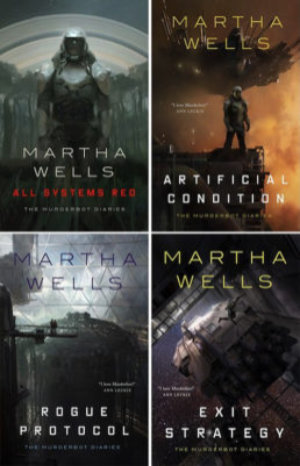 The Murderbot Diaries by Martha Wells. These editions Tor, 2017-18